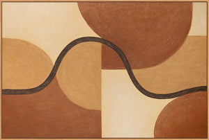 Peinture géométrique abstraite peinte à la main « Entrelacement de formes », encadrée