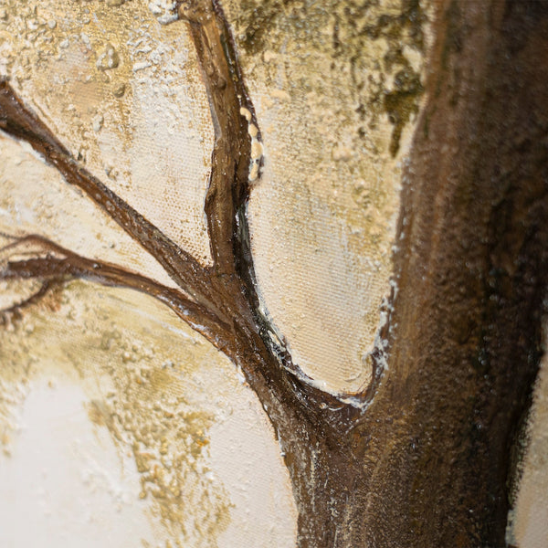 Peinture acrylique peinte à la main « Arbre de la contemplation » – décoration murale à motif d'arbre