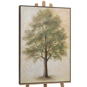 Peinture acrylique peinte à la main « Arbre de la contemplation » – décoration murale à motif d'arbre