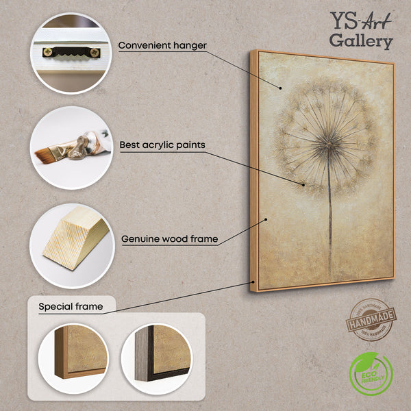 Peinture acrylique peinte à la main « Souffle d'été » – Art abstrait moderne avec cadre