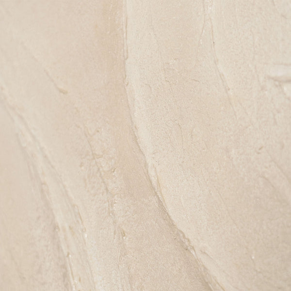 Tableau abstrait sur toile « Soleil de sable » aux tons beiges chauds - peinture moderne avec cadre