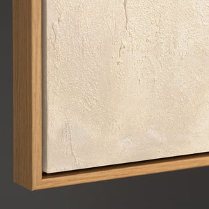 Tableau abstrait sur toile « Soleil de sable » aux tons beiges chauds - peinture moderne avec cadre