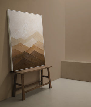 Impression sur toile encadrée « Harmonie des couches » – Peinture acrylique abstraite aux tons terreux