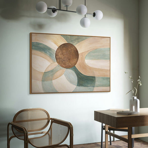 Peinture abstraite apaisante encadrée « Cycle de la vie » sur toile