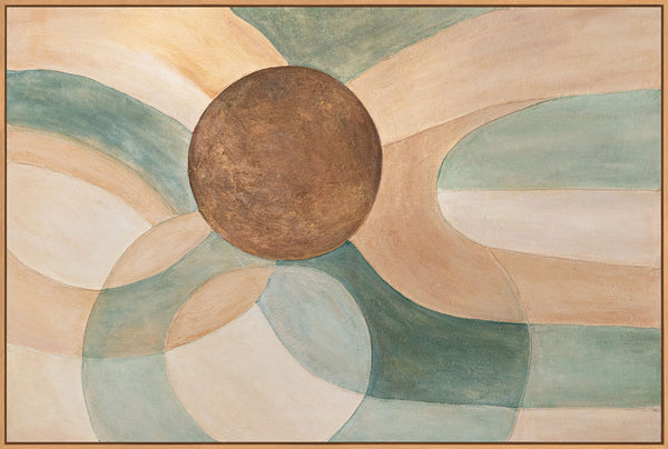 Peinture abstraite apaisante encadrée « Cycle de la vie » sur toile