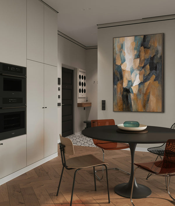 Tableau sur toile peint à la main « Palette du soir » – Art moderne pour le salon