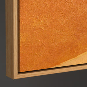 Œuvre abstraite apaisante sur toile encadrée, avec une lumière douce intitulée « Étreinte de l'aube ».