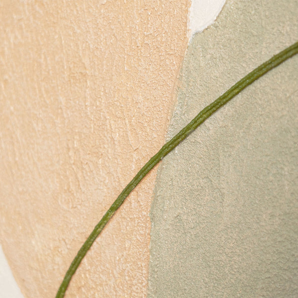 Art abstrait sur toile encadrée aux lignes douces « Entrelacement »