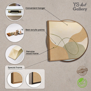 Art abstrait sur toile encadrée aux lignes douces « Entrelacement »