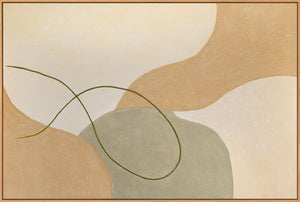 Art abstrait sur toile encadrée aux lignes douces « Entrelacement »