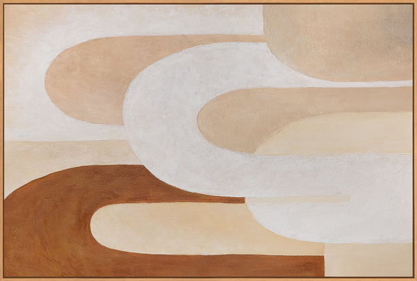 Peintures modernes sur toile encadrées, à la structure fluide, intitulées « Souffle de l'architecture ».