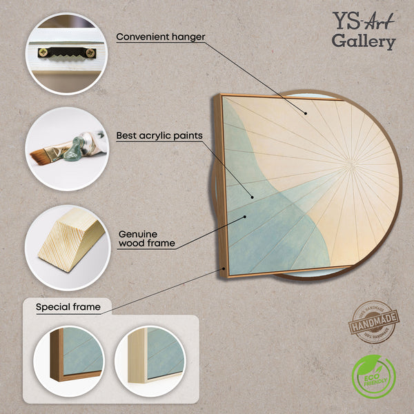 Peintures acryliques apaisantes aux couleurs naturelles, art mural moderne « Aube sur la mer »