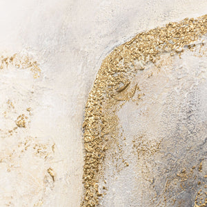 Peinture à la main sur toile « Aura dorée » – Peintures abstraites avec cadre