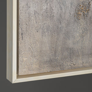 Peinture à la main sur toile « Aura dorée » – Peintures abstraites avec cadre