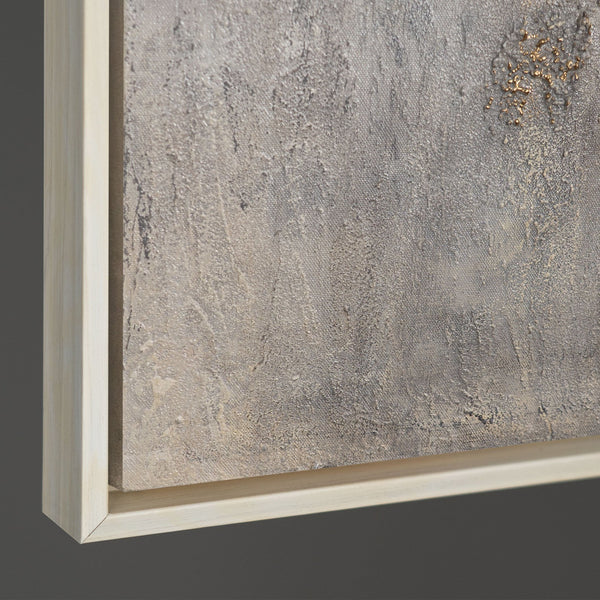 Peinture à la main sur toile « Aura dorée » – Peintures abstraites avec cadre