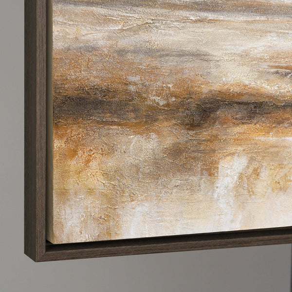 Toile encadrée « Souffle de la steppe » – Paysage peint à la main dans des tons naturels