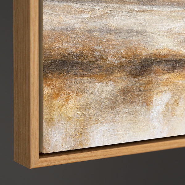 Toile encadrée « Souffle de la steppe » – Paysage peint à la main dans des tons naturels