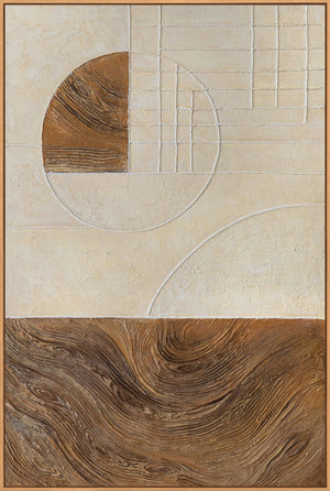 Peintures abstraites structurées et géométriques dans le cadre « Lignes et Cercles »