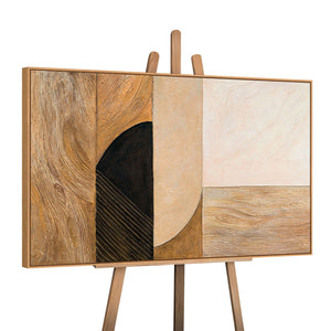 Tableau acrylique peint à la main avec cadre « Ornements naturels » – Décoration murale moderne