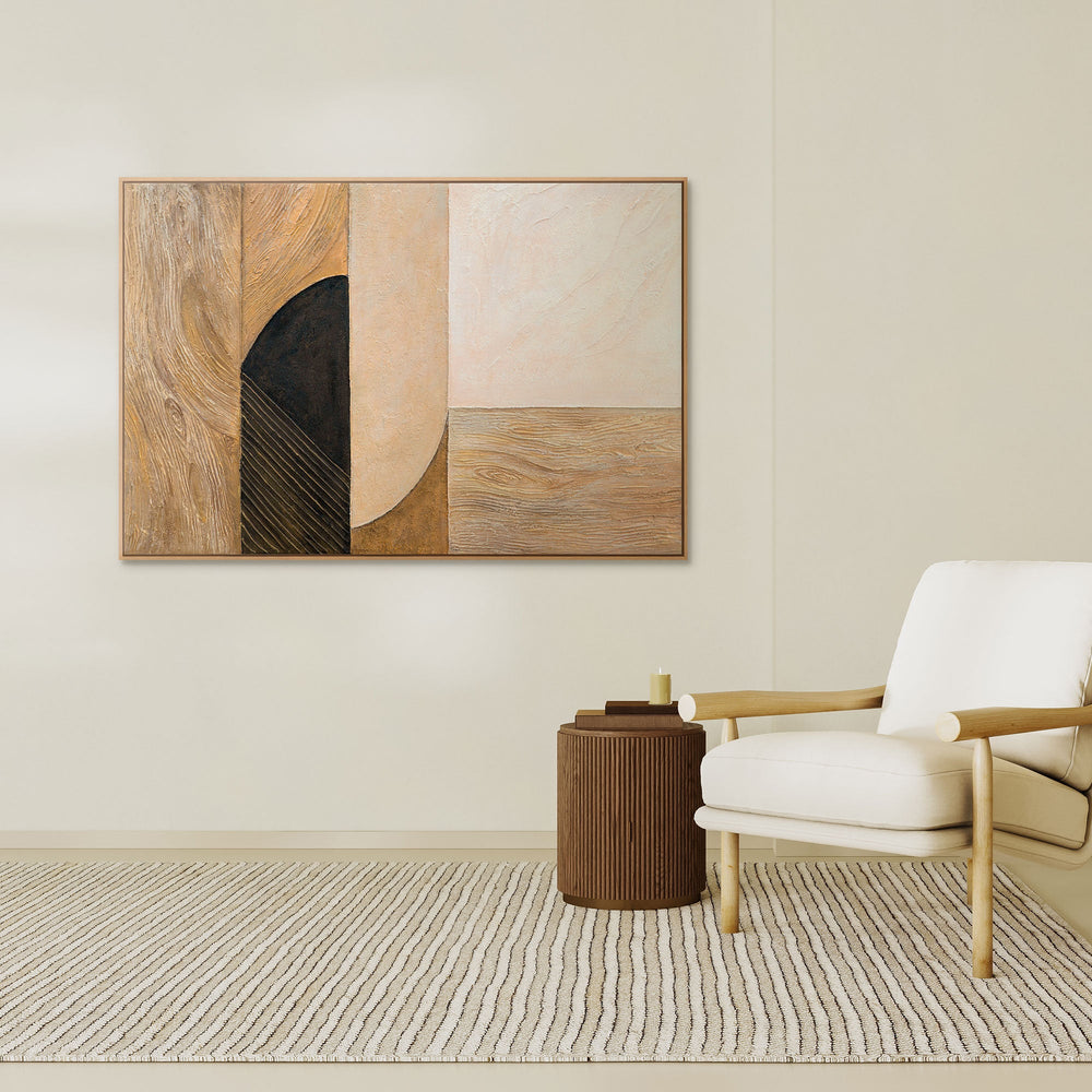 Tableau acrylique peint à la main avec cadre « Ornements naturels » – Décoration murale moderne