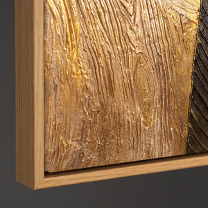 Tableau acrylique peint à la main avec cadre « Ornements naturels » – Décoration murale moderne