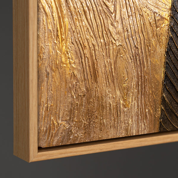 Tableau acrylique peint à la main avec cadre « Ornements naturels » – Décoration murale moderne