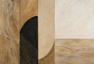 Tableau acrylique peint à la main avec cadre « Ornements naturels » – Décoration murale moderne