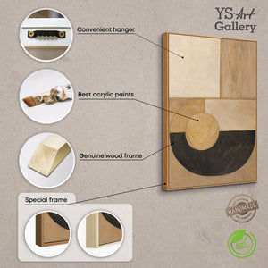 Gemälde mit Struktur und Geometrie im Rahmen „Form und Textur“