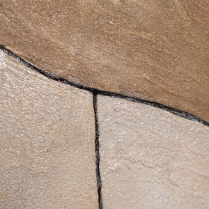 Peinture acrylique ronde « Ornements du temps » – Art abstrait et structurel aux tons terreux