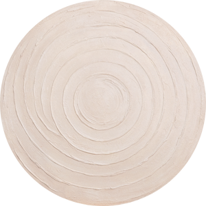 Tableau abstrait rond à l'acrylique « Rythme circulaire » - décoration murale aux tons naturels