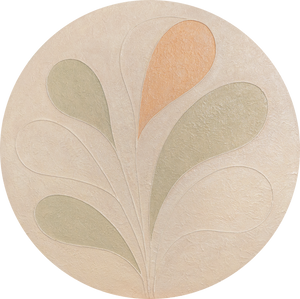 Toile ronde imprimée « Motifs délicats » – Art mural abstrait aux tons pastel