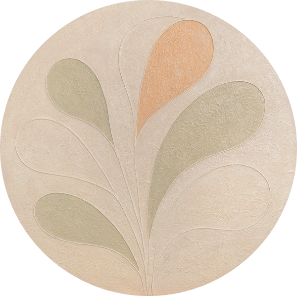 Toile ronde imprimée « Motifs délicats » – Art mural abstrait aux tons pastel