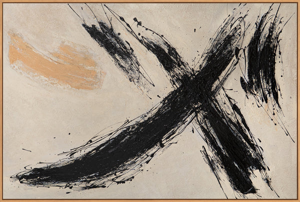 Abstraktes Wandbild mit hochwertigem Rahmen im modernen Stil