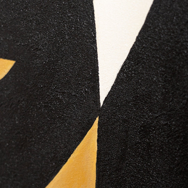 Peinture acrylique peinte à la main avec cadre « Géométrie du visage » – Art mural cubiste sur toile