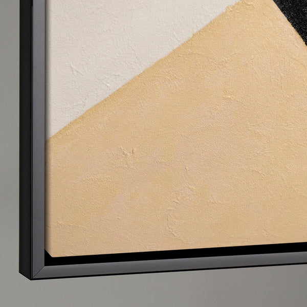 Peinture acrylique peinte à la main avec cadre « Géométrie du visage » – Art mural cubiste sur toile