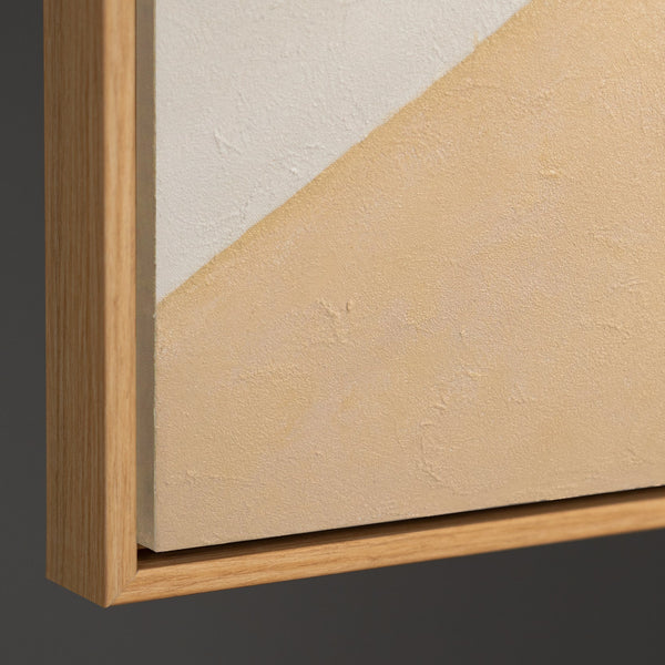 Peinture acrylique peinte à la main avec cadre « Géométrie du visage » – Art mural cubiste sur toile