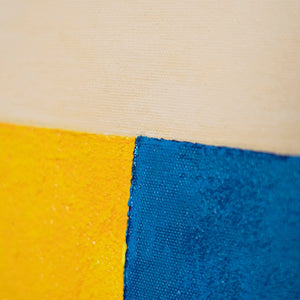 Peinture acrylique moderne encadrée « Contrastes » – Formes géométriques abstraites sur toile