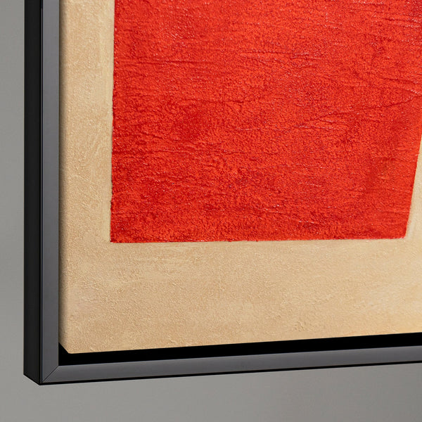 Peinture acrylique moderne encadrée « Contrastes » – Formes géométriques abstraites sur toile