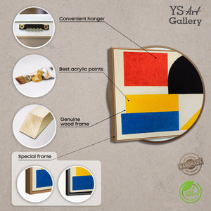 Peinture abstraite encadrée, art mural géométrique « Contrastes »