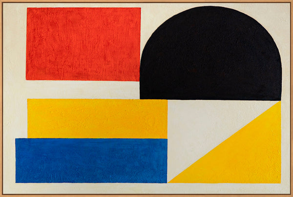 Peinture abstraite encadrée, art mural géométrique « Contrastes »