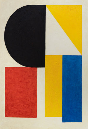 Peinture acrylique moderne encadrée « Contrastes » – Formes géométriques abstraites sur toile