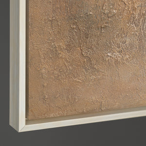 Tableau moderne encadré « Matin brumeux » – peinture acrylique texturée sur toile