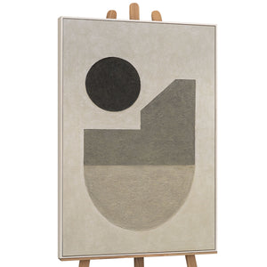 Tableau géométrique « Le silence de la géométrie » – Peinture acrylique minimaliste peinte à la main