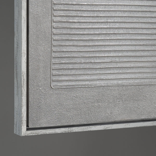 Tableaux modernes encadrés, une toile apaisante intitulée « Grey Chord »