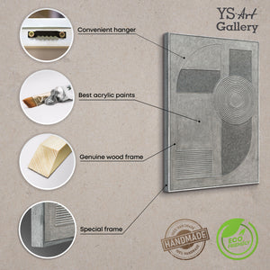 Toile abstraite « Accord gris » – Décoration murale moderne pour salon