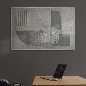 Tableaux modernes encadrés, une toile apaisante intitulée « Grey Chord »