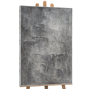 Impression sur toile encadrée « Souvenir de la pierre » – Peinture acrylique texturée effet béton