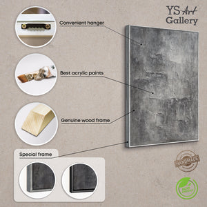 Impression sur toile encadrée « Souvenir de la pierre » – Peinture acrylique texturée effet béton