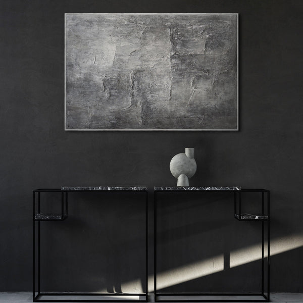 Tableaux peints à la main sous cadre, art abstrait texturé « Mémoire de pierre »