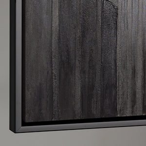 Tableau abstrait encadré « Paysages urbains » – Peinture acrylique moderne en gris et noir